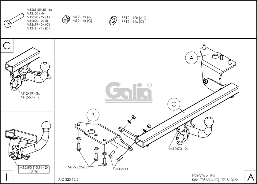 Фаркоп Galia оцинкованный для Toyota Auris I хэтчбек 2007-2012. Артикул T056A Фаркоп Galia оцинкованный для Toyota Auris I хэтчбек 2007-2012. Артикул T056A