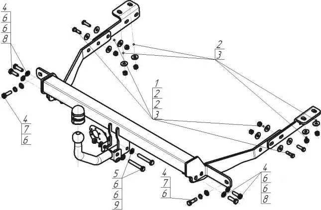 Фаркоп Мотодор для Citroen Berlingo II (L1,L2 длина базы 4380/4680 мм) 2008-2019. Артикул 91601-A Фаркоп Мотодор для Citroen Berlingo II (L1,L2 длина базы 4380/4680 мм) 2008-2019. Артикул 91601-A