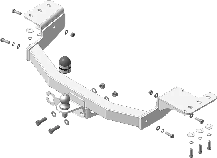 Фаркоп Мотодор оцинкованный для Toyota Fortuner II (кроме TRD) 2015-2025. Фланцевое крепление. Артикул 92531-FE Фаркоп Мотодор оцинкованный для Toyota Fortuner II (кроме TRD) 2015-2025. Фланцевое крепление. Артикул 92531-FE