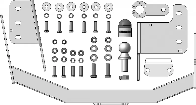 Фаркоп Мотодор оцинкованный для Toyota Fortuner II (кроме TRD) 2015-2025. Фланцевое крепление. Артикул 92531-FE Фаркоп Мотодор оцинкованный для Toyota Fortuner II (кроме TRD) 2015-2025. Фланцевое крепление. Артикул 92531-FE