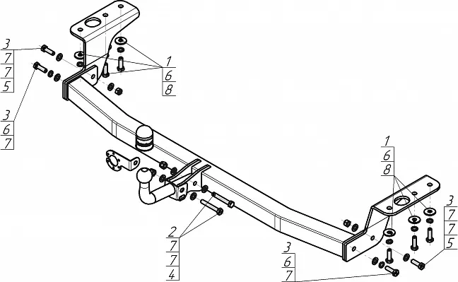 Фаркоп Мотодор для Kia Carnival IV 2020-2025. Артикул 91009-A Фаркоп Мотодор для Kia Carnival IV 2020-2025. Артикул 91009-A