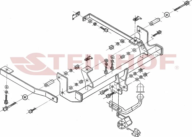 Фаркоп Steinhof для Fiat Ulysse II 2002-2010. Артикул F-147 Фаркоп Steinhof для Fiat Ulysse II 2002-2010. Артикул F-147