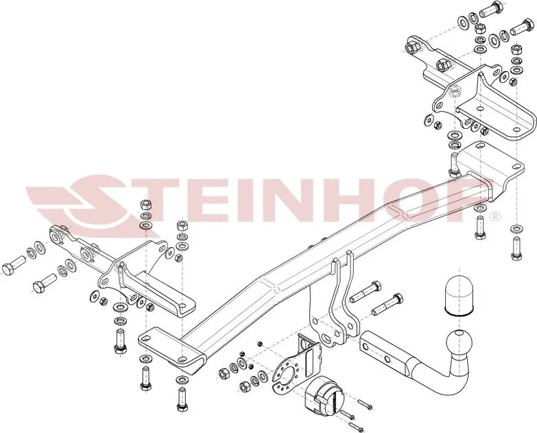 Фаркоп Steinhof для Fiat 500X 2014-2025. Артикул J-073 Фаркоп Steinhof для Fiat 500X 2014-2025. Артикул J-073