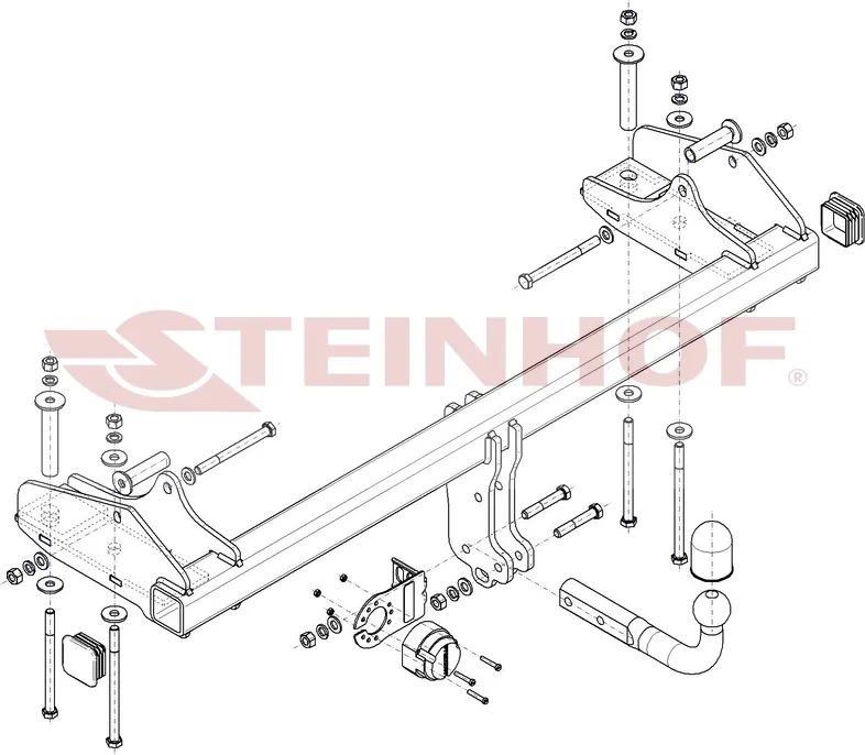 Фаркоп Steinhof для SsangYong Rexton Sports Khan 2019-2025. Артикул S-480