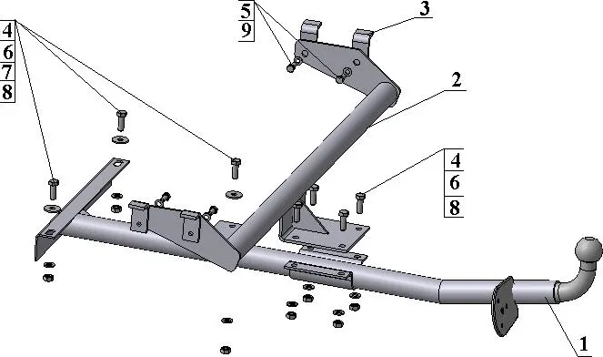 Фаркоп AvtoS для ВАЗ 2114 2001-2013. Артикул VAZ-14 Фаркоп AvtoS для ВАЗ 2114 2001-2013. Артикул VAZ-14