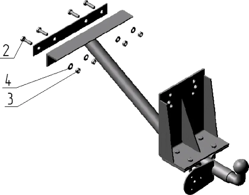 Фаркоп AvtoS для УАЗ Барс. Артикул UAZ-01