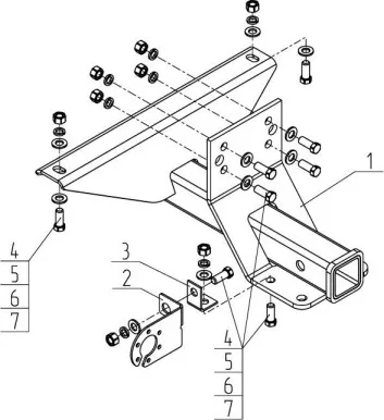 Фаркоп AvtoS для УАЗ 3163 Патриот I 2005-2014. Артикул UAZ-05