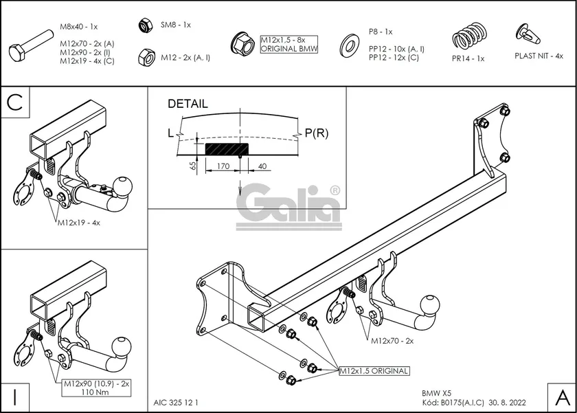 Фаркоп Galia оцинкованный для BMW X5 E70 (искл. M-пакет) 2007-2013. Артикул B017A Фаркоп Galia оцинкованный для BMW X5 E70 (искл. M-пакет) 2007-2013. Артикул B017A