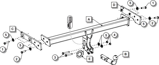Фаркоп Oris (ранее Bosal) для Volvo XC40 2017-2025. Артикул 047-531