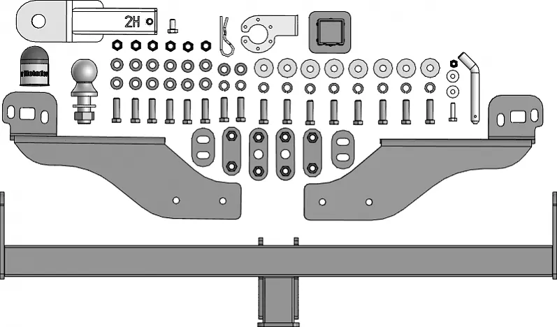 Фаркоп Мотодор под американский квадрат для Jac Т9 2024-2025 оцинк. шар. Артикул 98303-E Фаркоп Мотодор под американский квадрат для Jac Т9 2024-2025 оцинк. шар. Артикул 98303-E