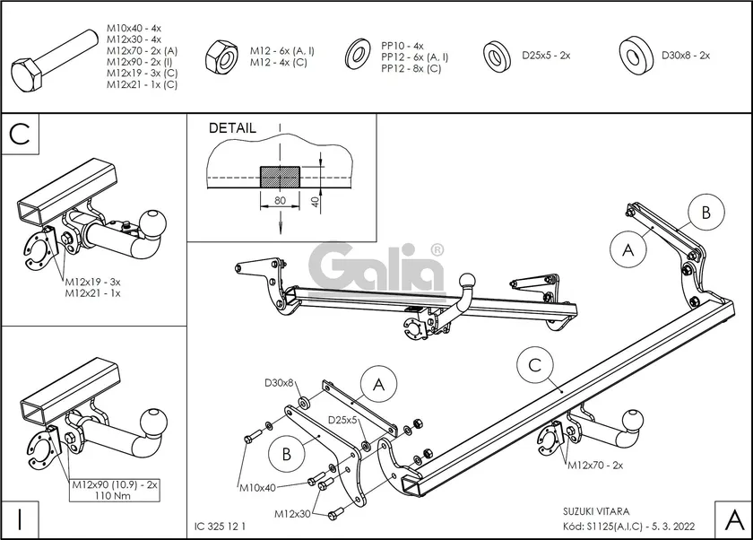 Фаркоп Galia оцинкованный для Suzuki Vitara IV 2015-2025. Артикул S112A Фаркоп Galia оцинкованный для Suzuki Vitara IV 2015-2025. Артикул S112A