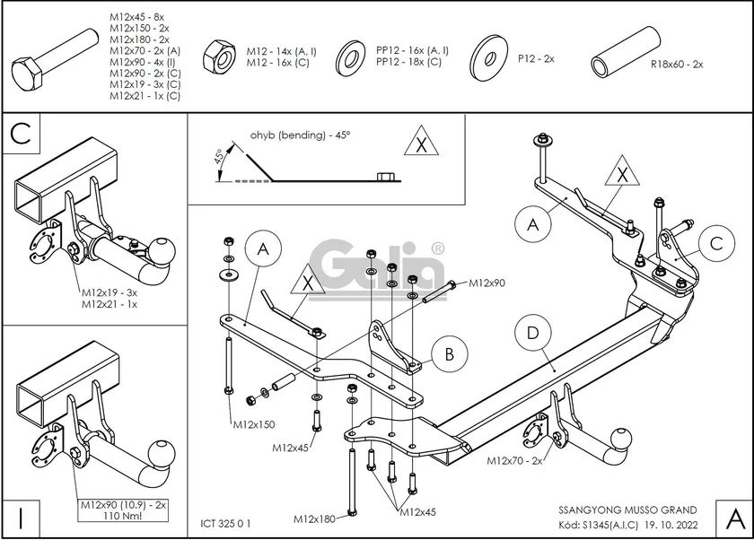 Фаркоп Galia оцинкованный для SsangYong Musso Grand 2019-2025. Быстросъемный крюк. Артикул S134C Фаркоп Galia оцинкованный для SsangYong Musso Grand 2019-2025. Быстросъемный крюк. Артикул S134C