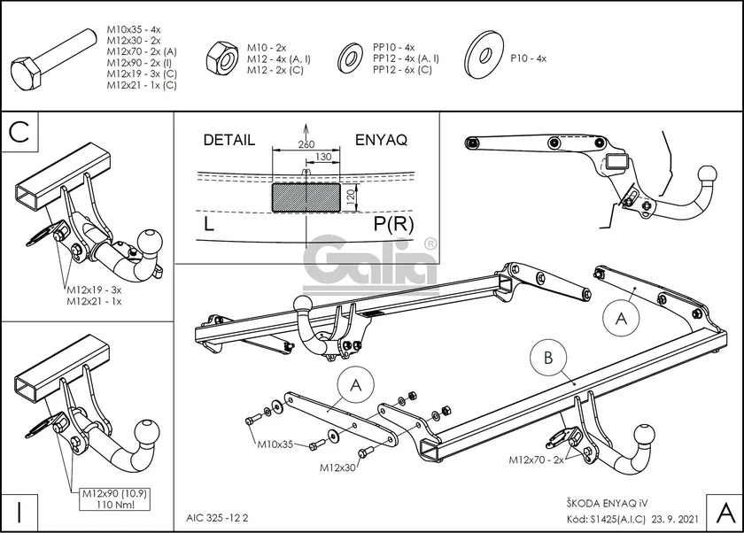 Фаркоп Galia оцинкованный для Skoda Enyaq iV 2021-2025. Быстросъемный крюк. Артикул S142C Фаркоп Galia оцинкованный для Skoda Enyaq iV 2021-2025. Быстросъемный крюк. Артикул S142C