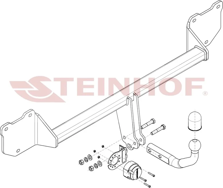 Фаркоп Steinhof для Mini Countryman 4WD R60 рестайлинг 2014-2016. Артикул M-286