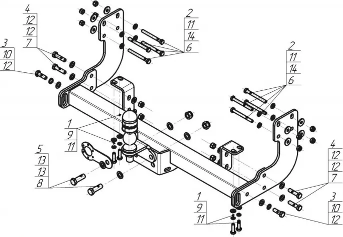 Фаркоп Мотодор для Mercedes-Benz Sprinter Classic W909 (Россия) 2013-2018. Фланцевое крепление. Артикул 91202-FE Фаркоп Мотодор для Mercedes-Benz Sprinter Classic W909 (Россия) 2013-2018. Фланцевое крепление. Артикул 91202-FE