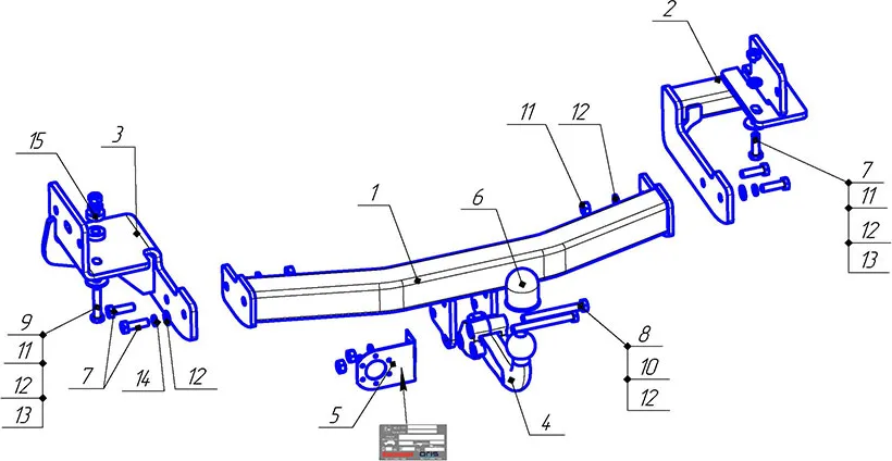 Фаркоп Oris (ранее Bosal) для Mitsubishi Pajero Sport II 2008-2016. Артикул 4171-AK4 Фаркоп Oris (ранее Bosal) для Mitsubishi Pajero Sport II 2008-2016. Артикул 4171-AK4