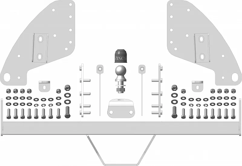 Фаркоп ZincaR оцинкованный для Mitsubishi L200 IV 2006-2014. Оцинкованный шар. Артикул ZM301FE Фаркоп ZincaR оцинкованный для Mitsubishi L200 IV 2006-2014. Оцинкованный шар. Артикул ZM301FE
