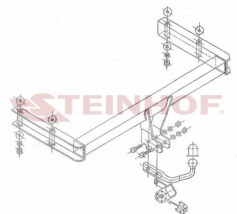 Фаркоп Steinhof для Audi A6 C5 седан, универсал (кроме Quattro) 1997-2004. Артикул A-082 Фаркоп Steinhof для Audi A6 C5 седан, универсал (кроме Quattro) 1997-2004. Артикул A-082