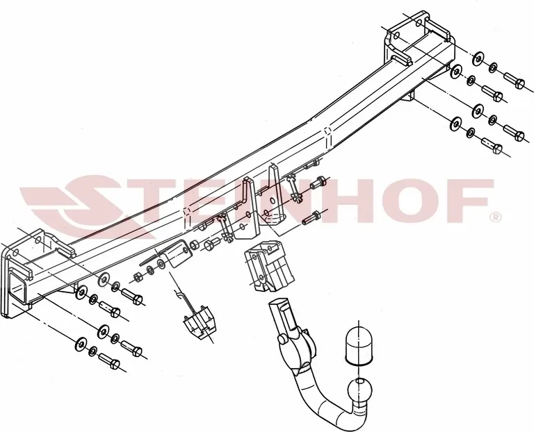Фаркоп Steinhof для Audi Q7 I 2006-2014 (вкл. S-line, кроме панорамной крыши). Быстросъемный крюк. Артикул A-093 Фаркоп Steinhof для Audi Q7 I 2006-2014 (вкл. S-line, кроме панорамной крыши). Быстросъемный крюк. Артикул A-093