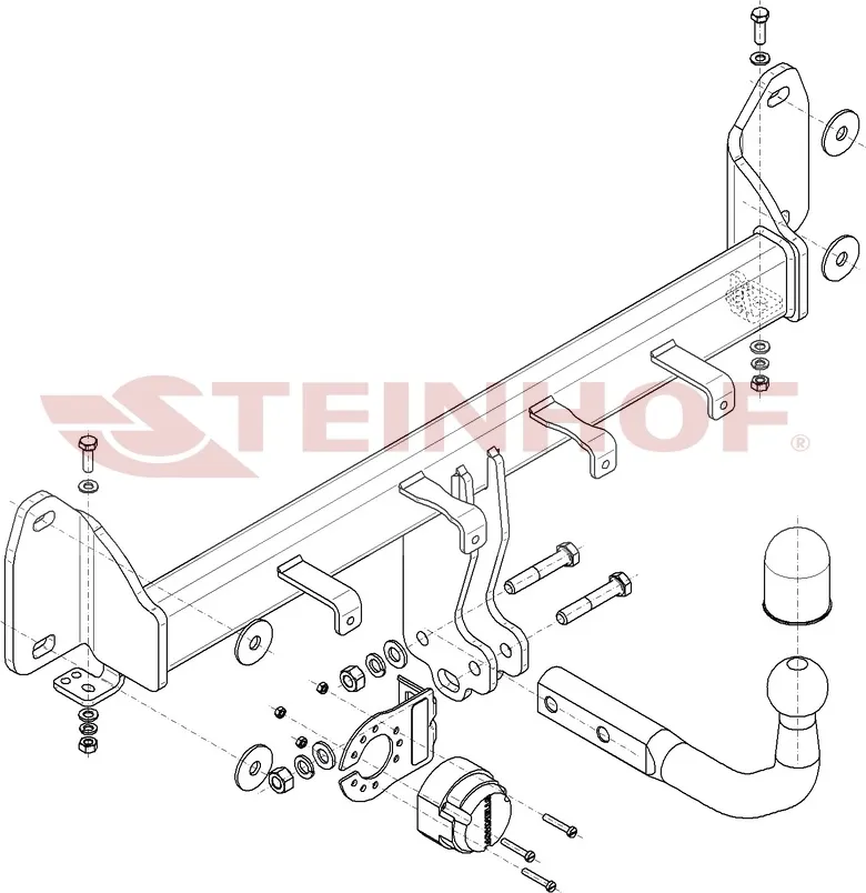 Фаркоп Steinhof для BMW X3 F25 ресталинг 2014-2017 Условно-съемное крепление шара. Артикул B-098