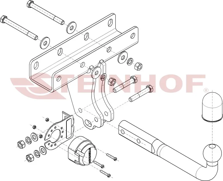 Фаркоп Steinhof для Jeep Wrangler JL (кроме AdBlue) 2018-2025. Артикул J-081