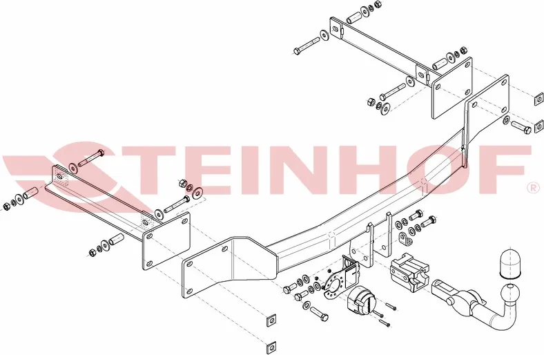 Фаркоп Steinhof для Mercedes-Benz S-Класс w220 (кроме AMG) 1998-2005. Артикул M-109 Фаркоп Steinhof для Mercedes-Benz S-Класс w220 (кроме AMG) 1998-2005. Артикул M-109