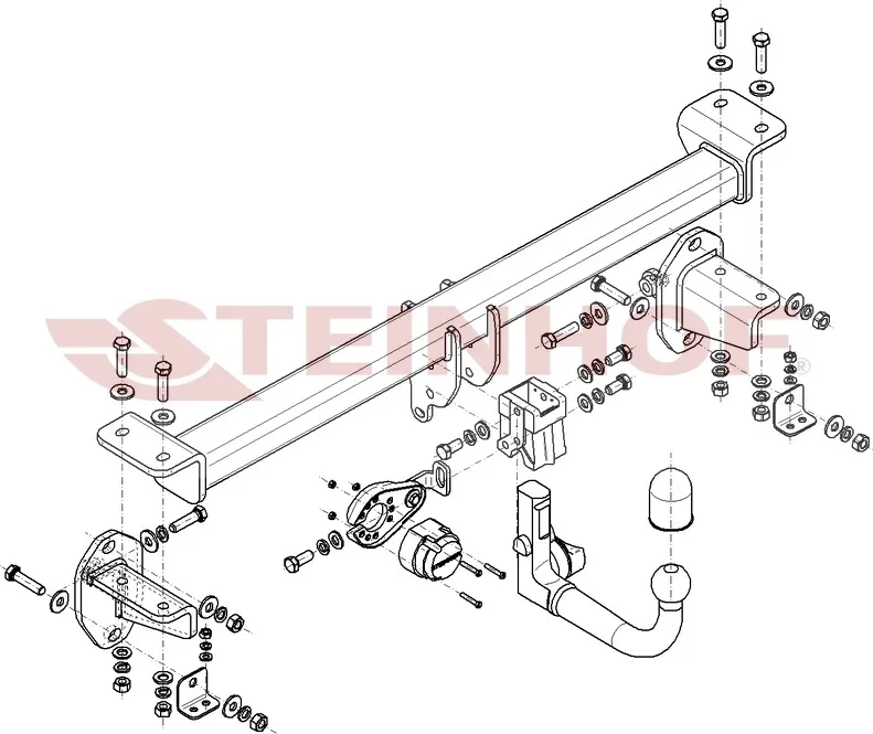 Фаркоп Steinhof для Mercedes-Benz GLC-Класс Coupe C253 (в т.ч. AMG) 2016-2025. Быстросъемный крюк. Артикул M-180