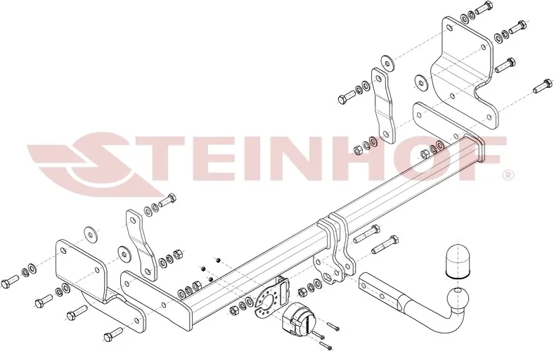Фаркоп Steinhof для Mitsubishi Pajero Pinin H70 3 двери 1999-2007. Артикул M-359