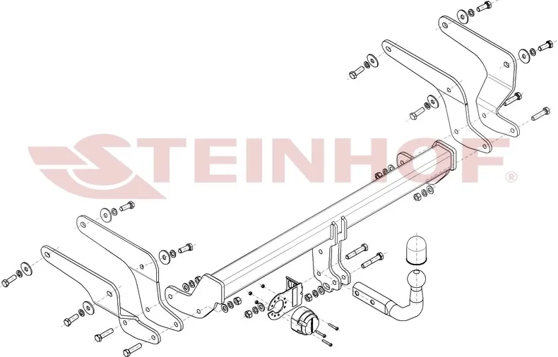 Фаркоп Steinhof для Toyota RAV4 V 2018-2025. Артикул T-197 Фаркоп Steinhof для Toyota RAV4 V 2018-2025. Артикул T-197