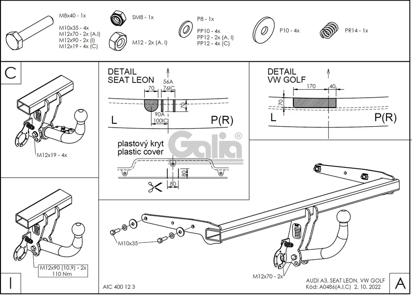 Фаркоп Galia оцинкованный для Audi A3 8V 3-дв. 2012-2020. Артикул A048A Фаркоп Galia оцинкованный для Audi A3 8V 3-дв. 2012-2020. Артикул A048A