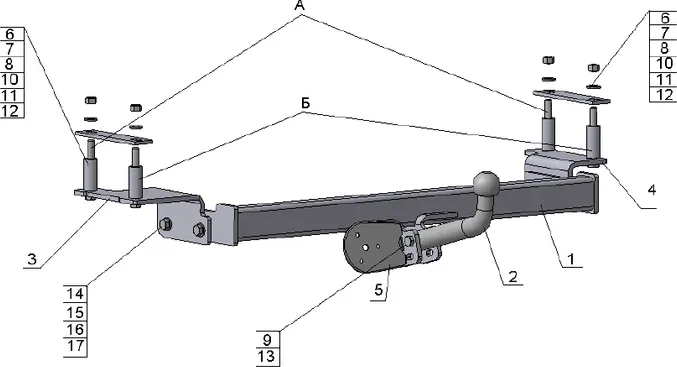 Фаркоп AvtoS для Daewoo Lanos седан 1997-2002. Артикул CV 01 Фаркоп AvtoS для Daewoo Lanos седан 1997-2002. Артикул CV 01