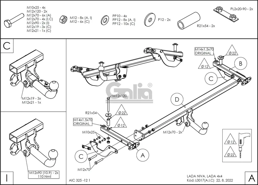 Фаркоп Galia оцинкованный для ВАЗ 2131 1993-2014. Артикул L001A Фаркоп Galia оцинкованный для ВАЗ 2131 1993-2014. Артикул L001A