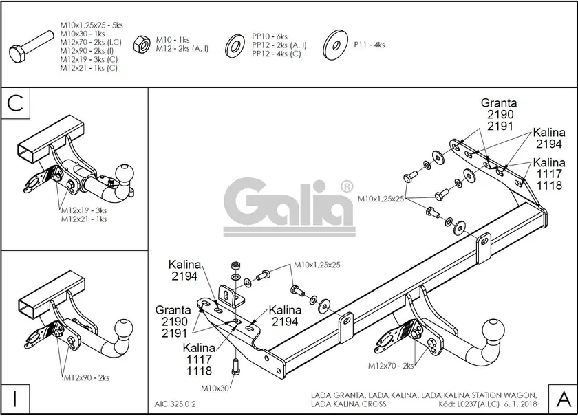 Фаркоп Galia оцинкованный для Datsun on-Do 2014-2020. Артикул L023A Фаркоп Galia оцинкованный для Datsun on-Do 2014-2020. Артикул L023A