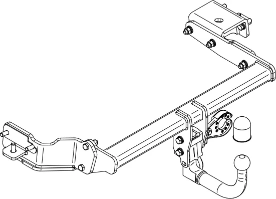 Фаркоп Steinhof для Hyundai Santa Fe IV рестайлинг 2WD/4WD 2020-2025. Быстросъемный крюк. Артикул H-289
