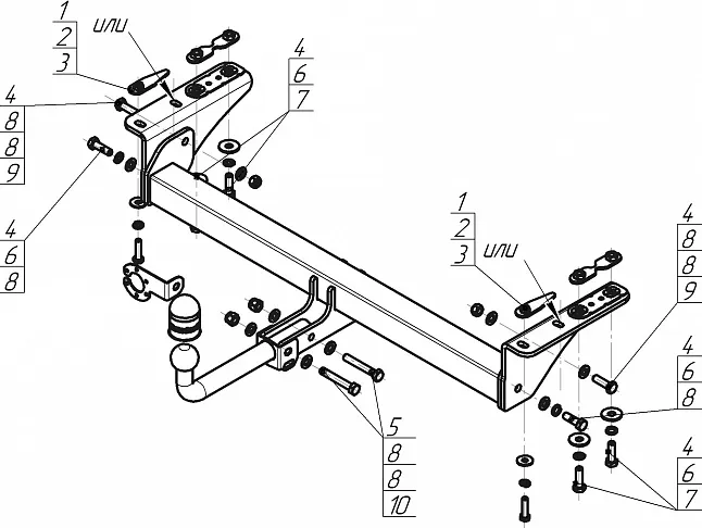 Фаркоп Мотодор для Exeed TXL до рестайлинга 2020-2021. Артикул 99002-A Фаркоп Мотодор для Exeed TXL до рестайлинга 2020-2021. Артикул 99002-A