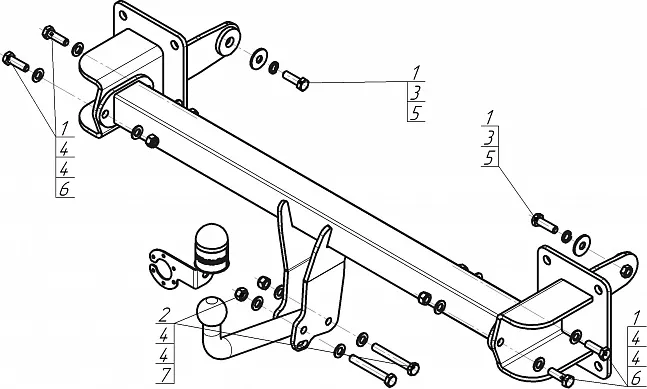 Фаркоп Мотодор для Mercedes-Benz GLS-Класс Х167 2019-2025. Артикул 91203-A Фаркоп Мотодор для Mercedes-Benz GLS-Класс Х167 2019-2025. Артикул 91203-A
