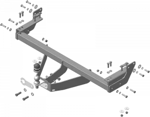 Фаркоп Мотодор для Toyota Hilux VIII без отбойного бруса 2015-2025. Фланцевое крепление. Артикул 92507-FE