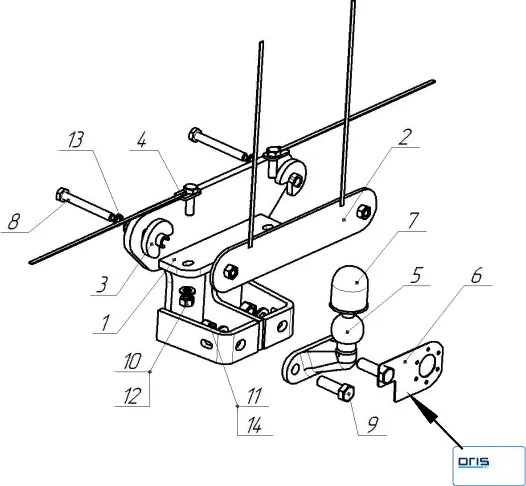 Фаркоп Oris (ранее Bosal) для Tank 500 2023-2025. Фланцевое крепление. Артикул 9021-F