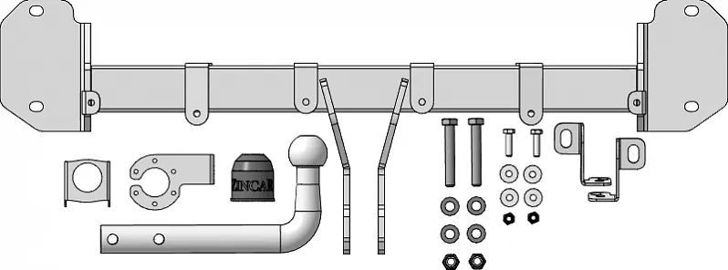 Фаркоп ZincaR оцинкованный для BMW X3 G01 2017-2025. Оцинкованный шар. Артикул ZB102A Фаркоп ZincaR оцинкованный для BMW X3 G01 2017-2025. Оцинкованный шар. Артикул ZB102A